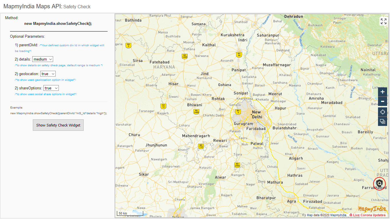 COVID Safety Alert (web SDK)