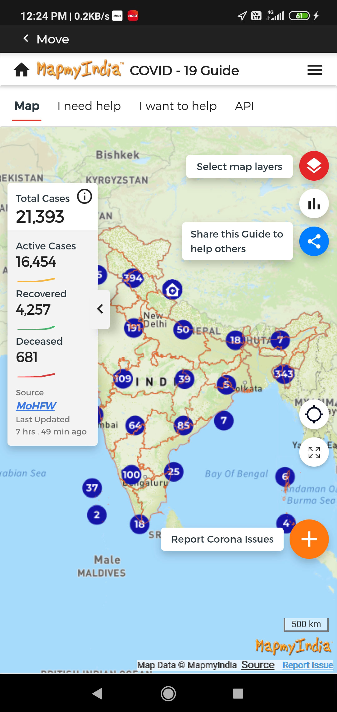 corona tracker map